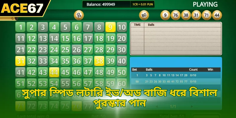 সুপার স্পিড লটারি ইভ/অড বাজি ধরে বিশাল পুরস্কার পান